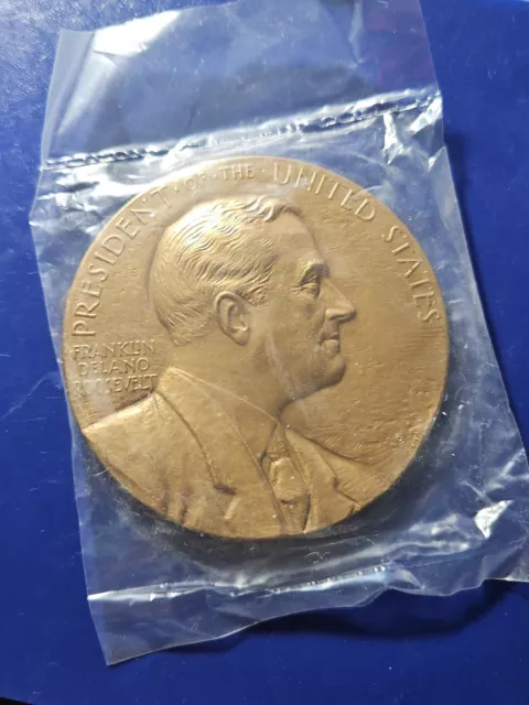 US Mint Franklin D Roosevelt 3” Presidential Inaugural Bronze Medal