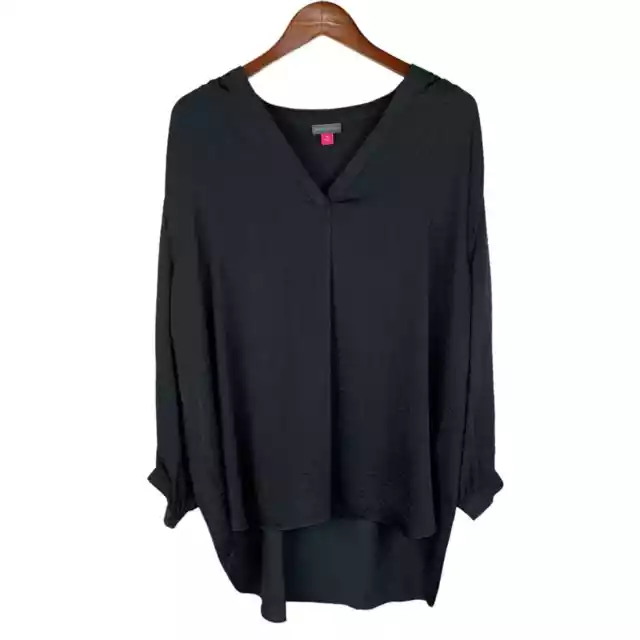 Vince Camuto Blouse Top Popover Black 3/4 Sleeves Flowy Classic Women's 3X