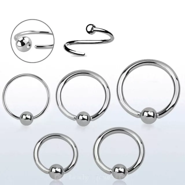 10pcs Surgical Steel FIXED BALL Captive Bead Ring Earring Septum 20G 18G 16G 14G