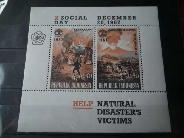 Indonesia stamps - disaster victims - miniature sheet - mint - SG 1182