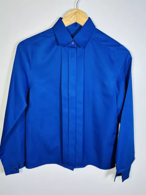 Vintage St Michael Shirt Blusen Größe 1o blau Secretary Smart Office