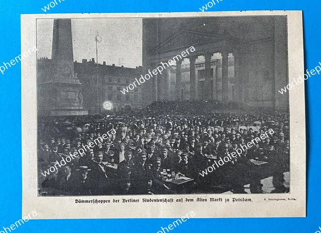 Dämmerschoppen der Berliner Studentenschaft Alter Markt Potsdam hist. Foto 1912