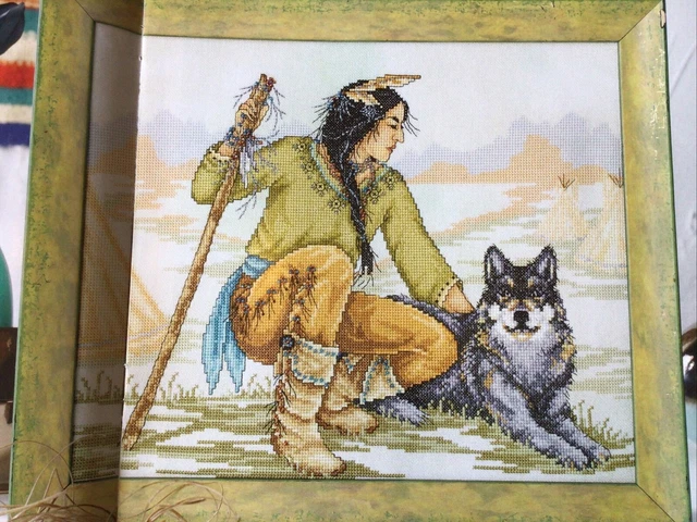 Joan Elliott's Sampler A Native American Warrior Indian Cross Stitch Chart