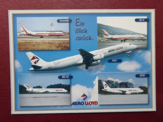 Carte Postale Airline Post Card Aero Lloyd Airbus A321 Md-83 Dc-9 Caravelle