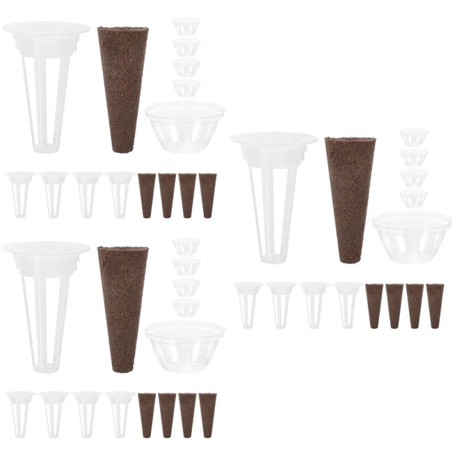 GIONAR 10 vasi per piante con cupola per umidità, 7,6 cm, in plastica, con etichette, piccoli contenitori per piantine, verdure, piante grasse, talee