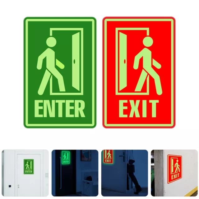 Exit Sign Sticker Living Room Indoor Uplighting Luminous Stickers