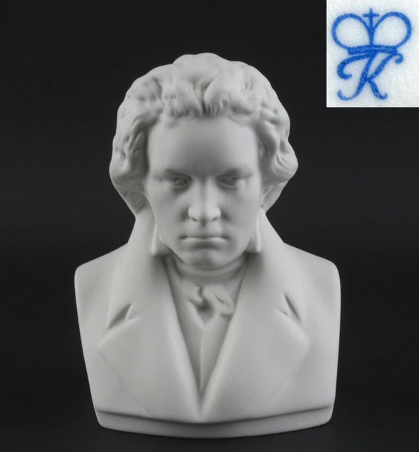 Busto Di Beethoven In Resina Bianca - Scultura Decorativa Per Interni, 15x9x8 Cm