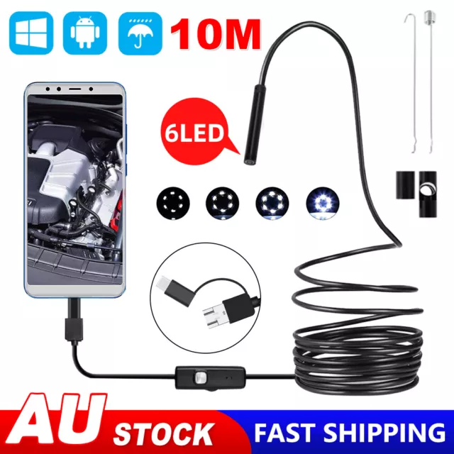 Endoscope inspection camera android pc usb 10m led
