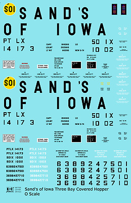 K4 O Decals Sands of Iowa PS2-CD Covered Hopper Black