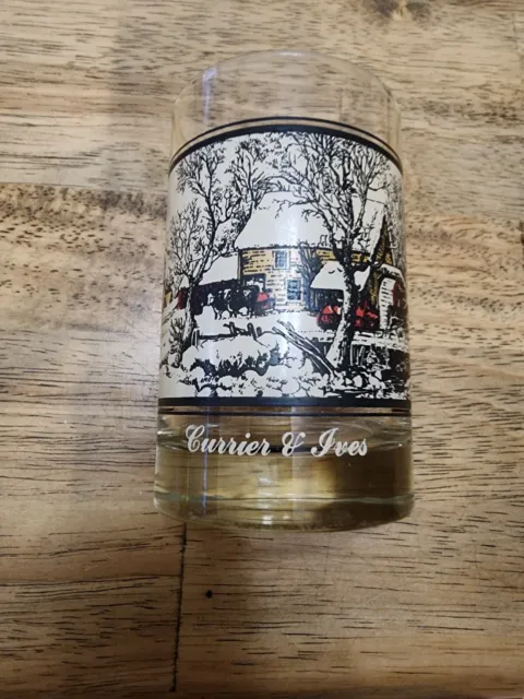 Currier & Ives Arby's Collector's Glass Frozen Up 1978 4 Of 4
