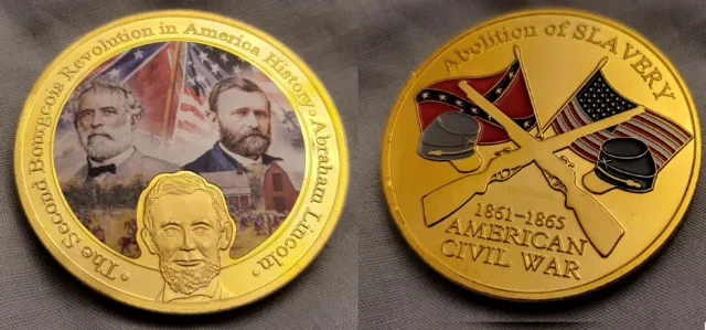 of　Abolition　WAR　PicClick　Coin　Gold　Slavery　Abraham　Lincoln　Americana　18,50　1861　1865　EUR　IT　US　CIVIL