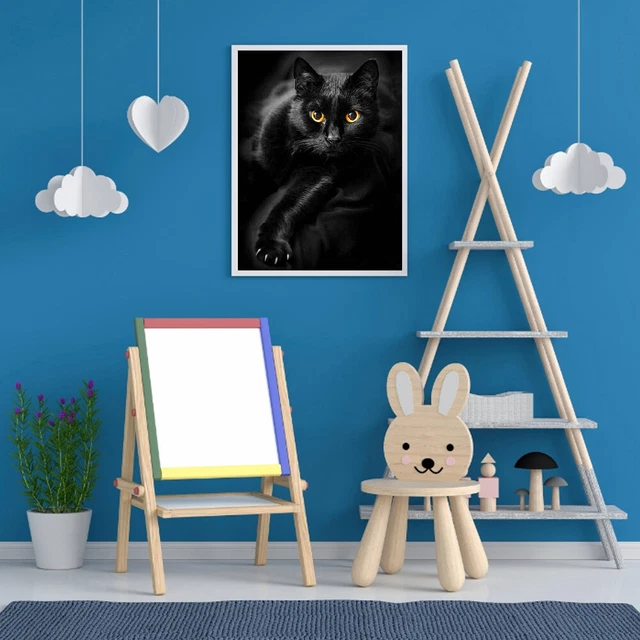 5D Diamond Painting Kit DIY black cat Full Round Drill Mosaic(HJ499) 3
