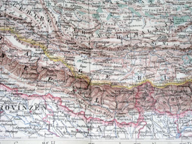 1925 Vintage Map Of Central Asia Western China Tibet Nepal India Turkestan 3