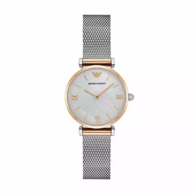 Armani Womens Watch Ar2068 Nacre - Certificat - Garantie - Rrp 259.00