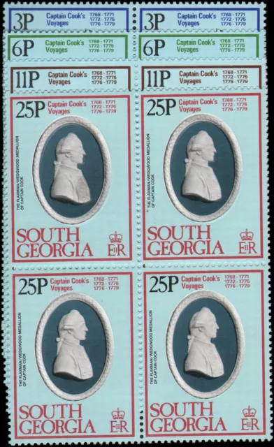 South Georgia #52-55 set MNH blocks of 4