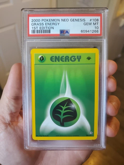 NEO GENESIS 1st Edition #108 2000 Pokemon GRASS ENERGY  PSA 10 GEM MINT