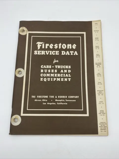 1942 Firestone Tire & Rubber Co Service DATA BOOK - Parts List