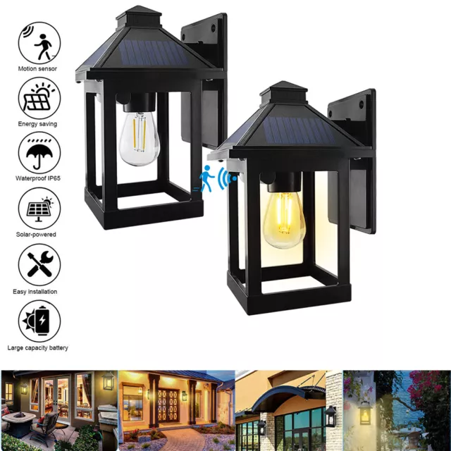 1-6PCS Vintage Wall Lights Outdoor Porch Yard Motion Sensor Lantern Wall Lamp AU