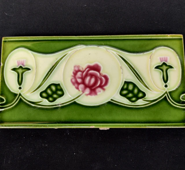 1940s Vintage Architecture Furniture Tile Floral Majolica Art Nouveau Japan 3