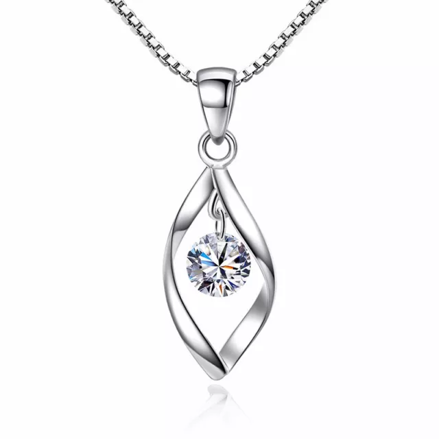 Damen Halskette mit Anhänger Silberfarbig Edelstahl Schmuck Frauen Geschenk