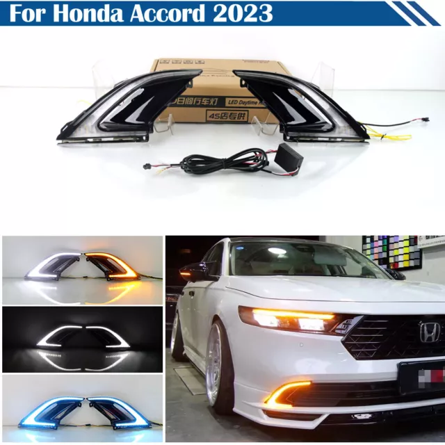 Daytime Running Lights LED DRL Fog Lamp Replacement Bumper For Honda Accord 2023