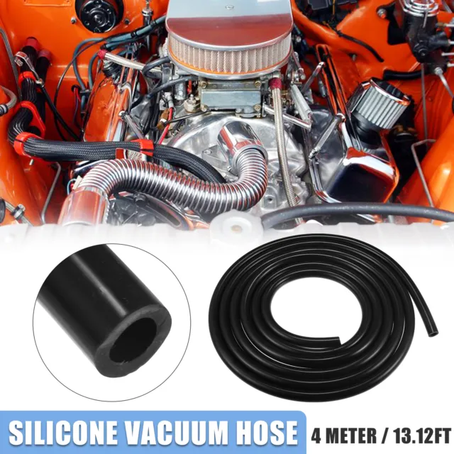 10mm ID 13.12ft Car Silicone Vacuum Hose Pipe Water Air Boost Line Tube Black