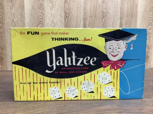 Vintage 1956 ORIGINAL YAHTZEE Dice Family Board Game E.S. Lowe Co #950