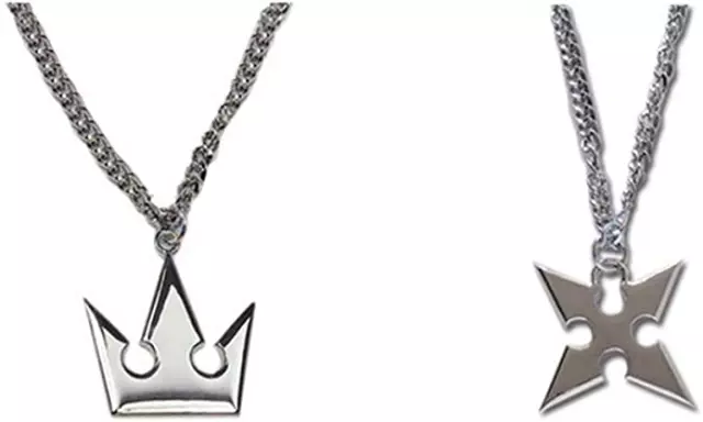 KOJOCOC Kingdom Hearts Sora's Crown and Roxas' Cross Necklace