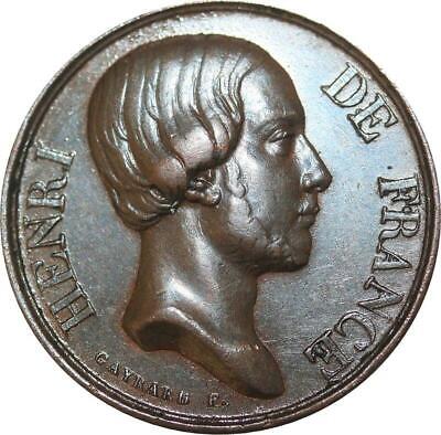 R2577 Médaille Henri de France 1820-1883 Comte Chambord Rose Lys Gayrard AU 