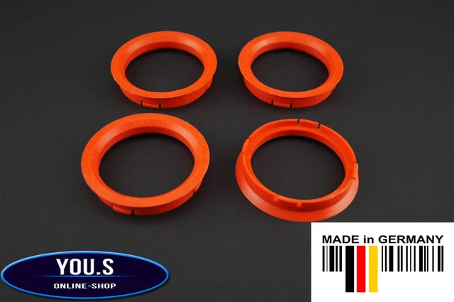 Juego De 4 Anillos Centradores De Plástico Azul Claro - De 70.0 Mm A 57.1 Mm, Para Ajuste De Llantas O Piezas