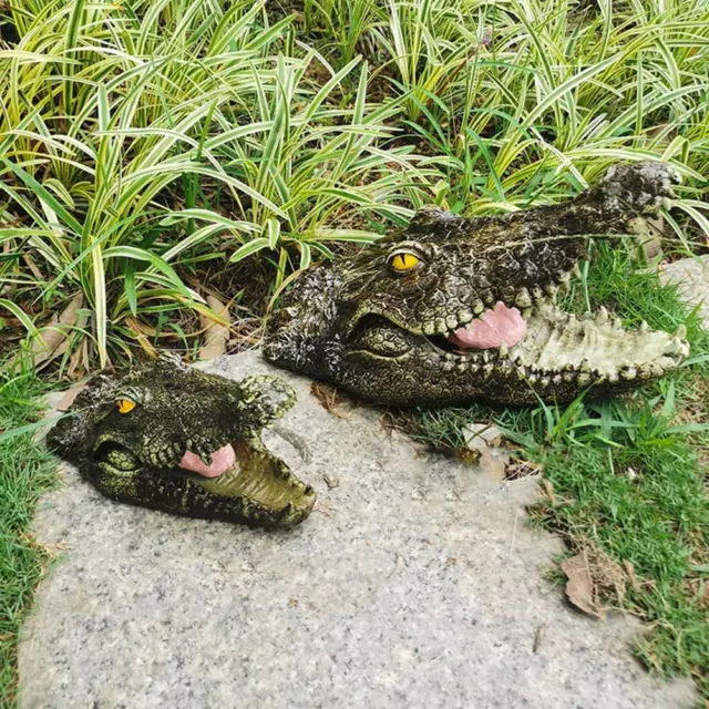 Resin Crocodile Floating Decoy for Pond and Pool Realistic Alligator Head ψ,