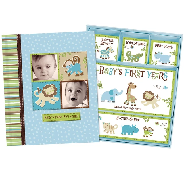 Baby Boy Memory Book Hardcover Record Babys First Five Years Diary Precious