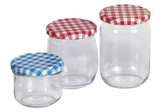 EMSY Schraubdeckelglas mit 82mm TO-Deckel kariert 420 ml 6er Pack (121676)