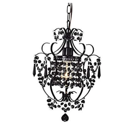 Chandelier Small Crystal Chandelier Lighting Modern Mini Hanging Light Black