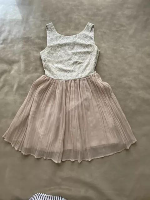 Jack by BB Dakota Blush Pink Chiffon & Lace Special Occasion Dress SZ 0 XS