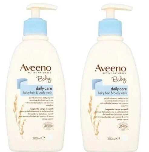 2x Aveeno Baby Daily Care Hair And Body Wash for Dry and Sensitive Skin | 300ml