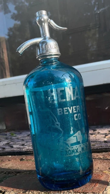 Henalco Vintage Seltzer Bottle Show Girl Etching