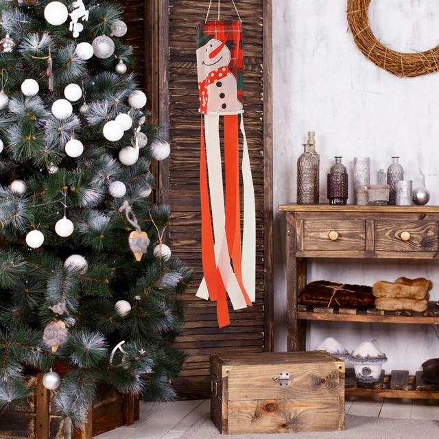Xmas Hanging Decorations Christmas Windpipe Flag Santa Windsock Indicator 5