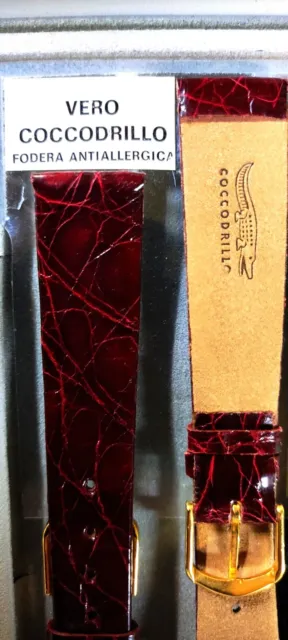 Cinturino pelle VERO COCCODRILLO Trafilato BORDO' Made in Italy 18 e 20 mm