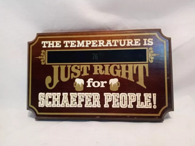 Vintage Schaefer Beer Thermometer Sign