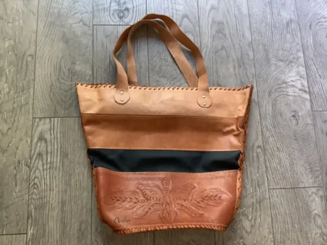 Handmade Cuban Leather Tote/Shoulder Bag