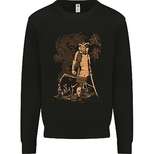 Felpa Maglione Dragon Warrior Wolf Dragon MMA Samurai Bambini