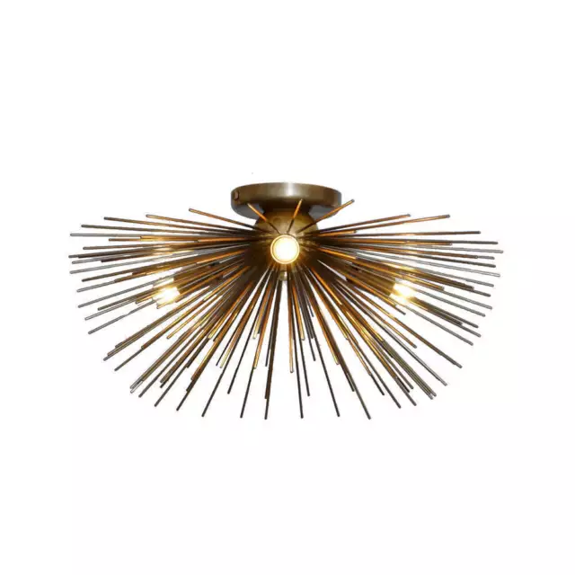 Mid Century Modern Brass Sputnik Starburst Urchin Wall Sconce Flush Mount Light