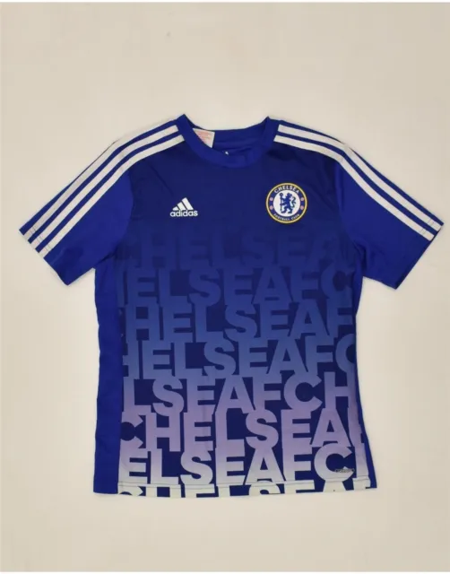 ADIDAS Boys Chelsea FC Graphic T-Shirt Top 11-12 Years Blue Polyester AH02