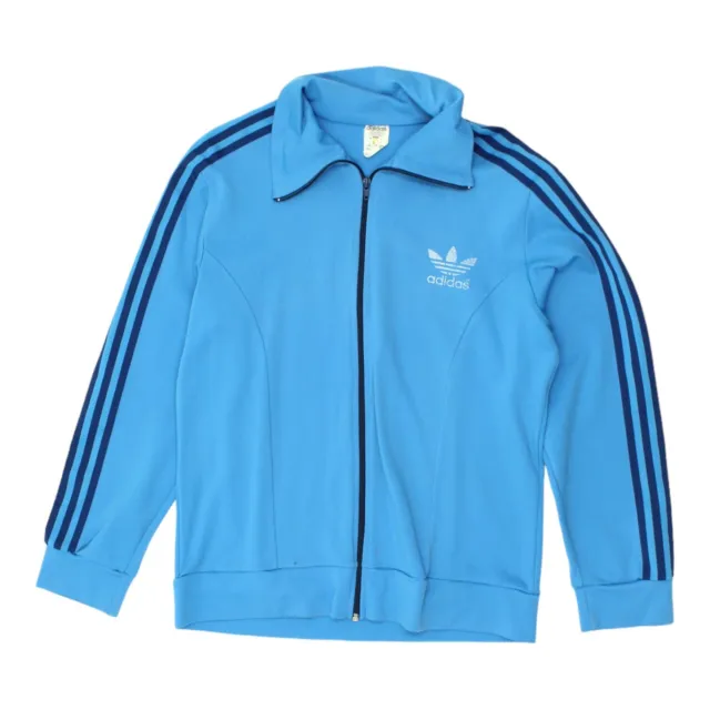 Adidas Mens Blue Nylon Soft Shell Jacket | Vintage 80s Retro Tracksuit Top VTG