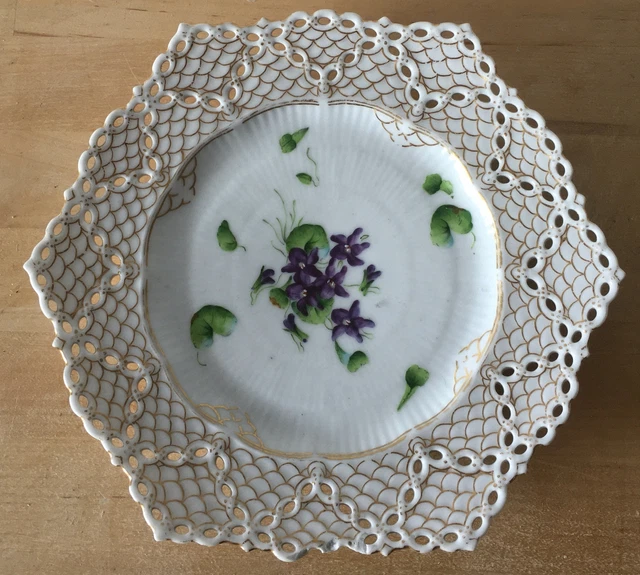 antique ROYAL COPENHAGEN china FULL LACE 20cm FORGET ME NOTS handpainted PLATE antique ROYAL COPENHAGEN china FULL LACE 20cm FORGET ME NOTS handpainted PLATE