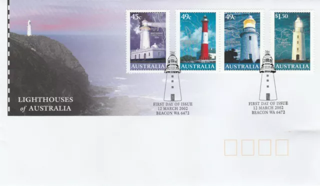 2002  Lighthouses of Australia  stamps  on FDC