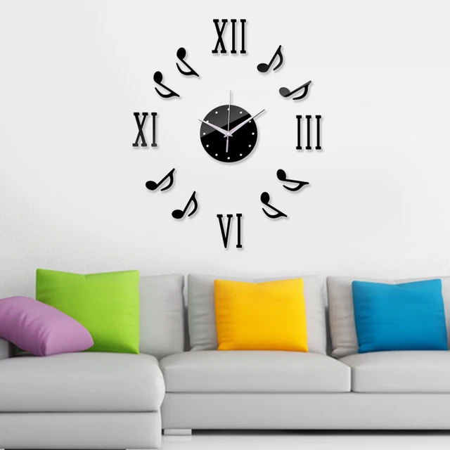 Reloj de pared redondo hueco silencioso cocina simple hogar números romanos nota reloj