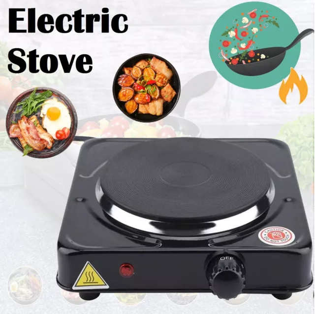 Single Cooker Burner Stove Cooktop Electric Hot Plate Portable Camping Cooking