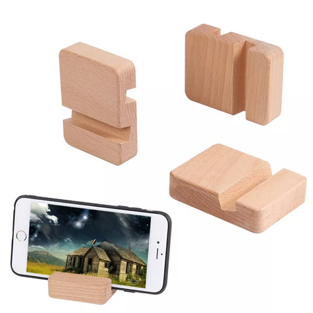 Soporte de teléfono de madera para iPhone 11 12 Pro Max SE teléfono escritorio Hol-hf